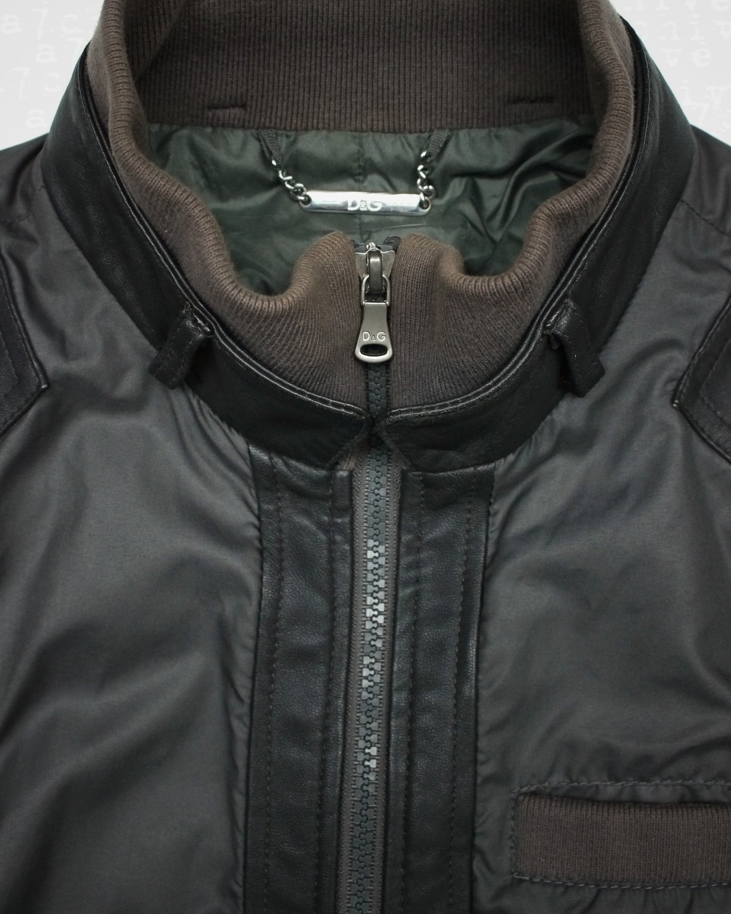 Dolce & Gabbana Leather Panelled Military Jacket