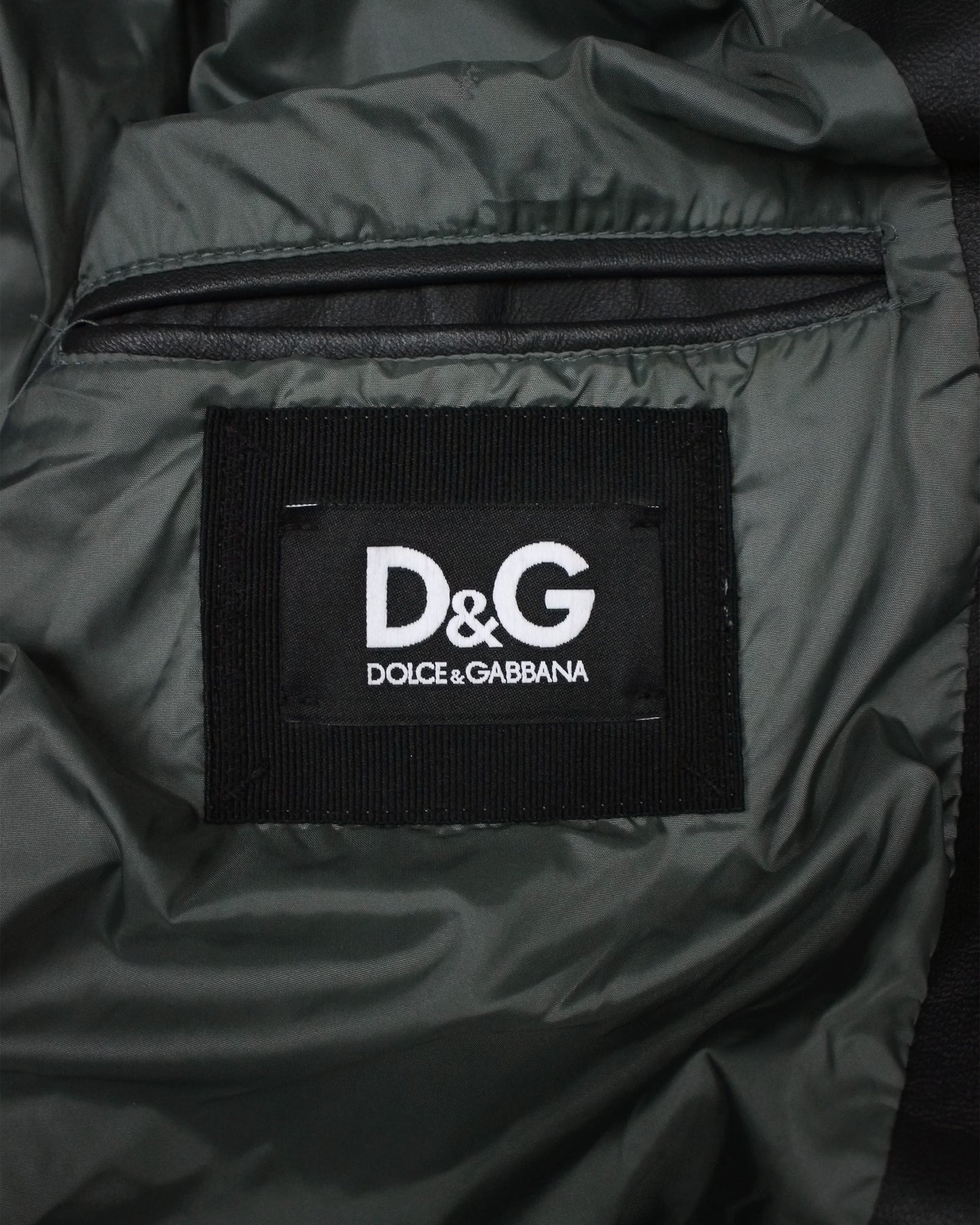 Dolce & Gabbana Leather Panelled Military Jacket