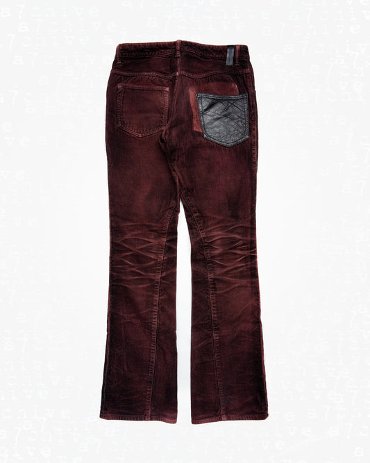 Isamu Katayama Backlash Dark Wash Burgundy Corduroys - 00s