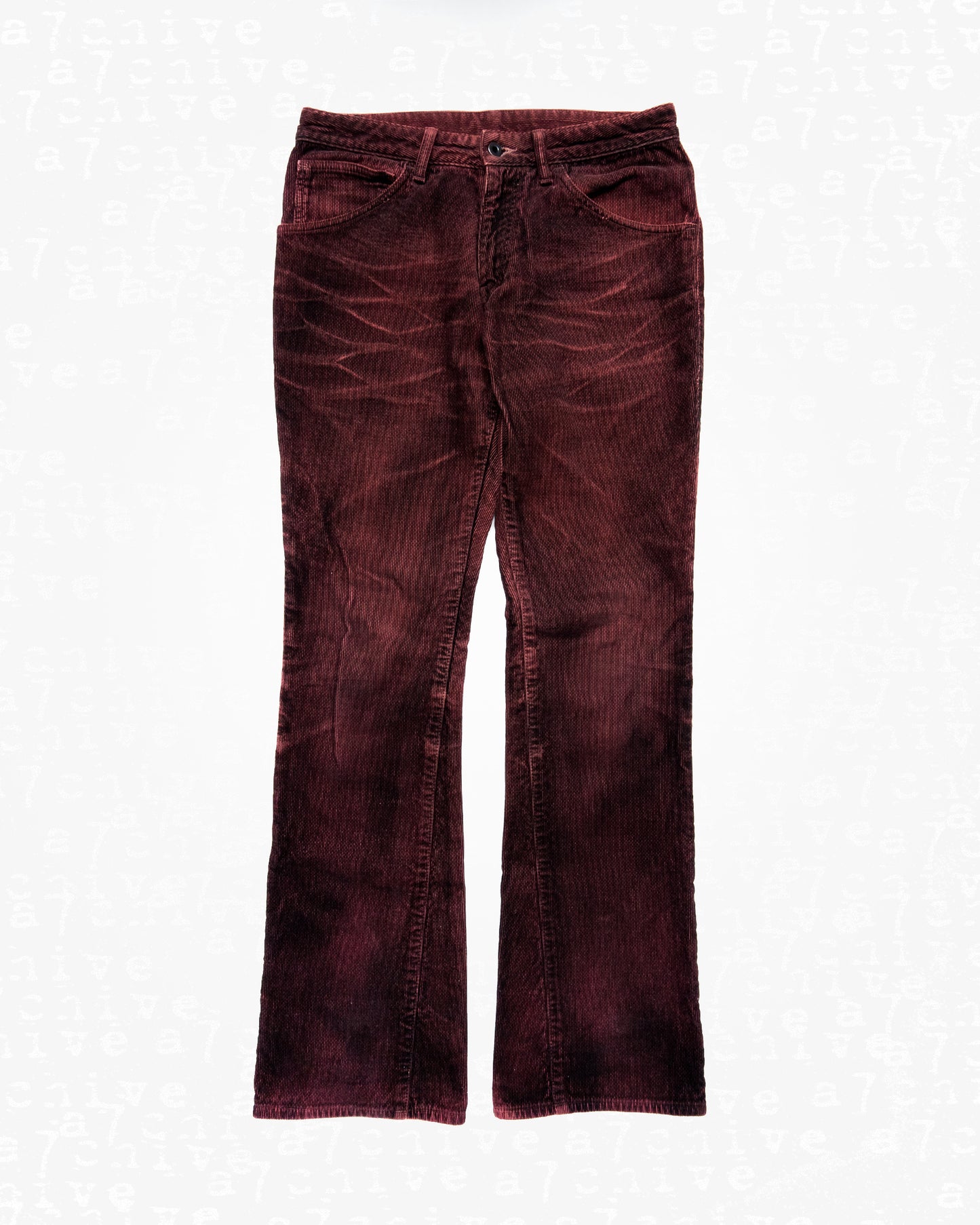 Isamu Katayama Backlash Dark Wash Burgundy Corduroys - 00s