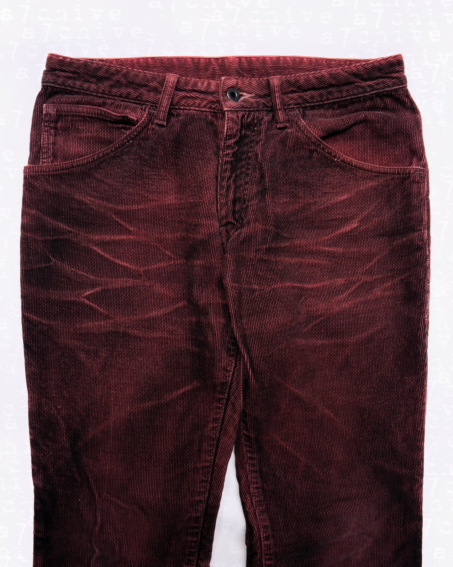 Isamu Katayama Backlash Dark Wash Burgundy Corduroys - 00s