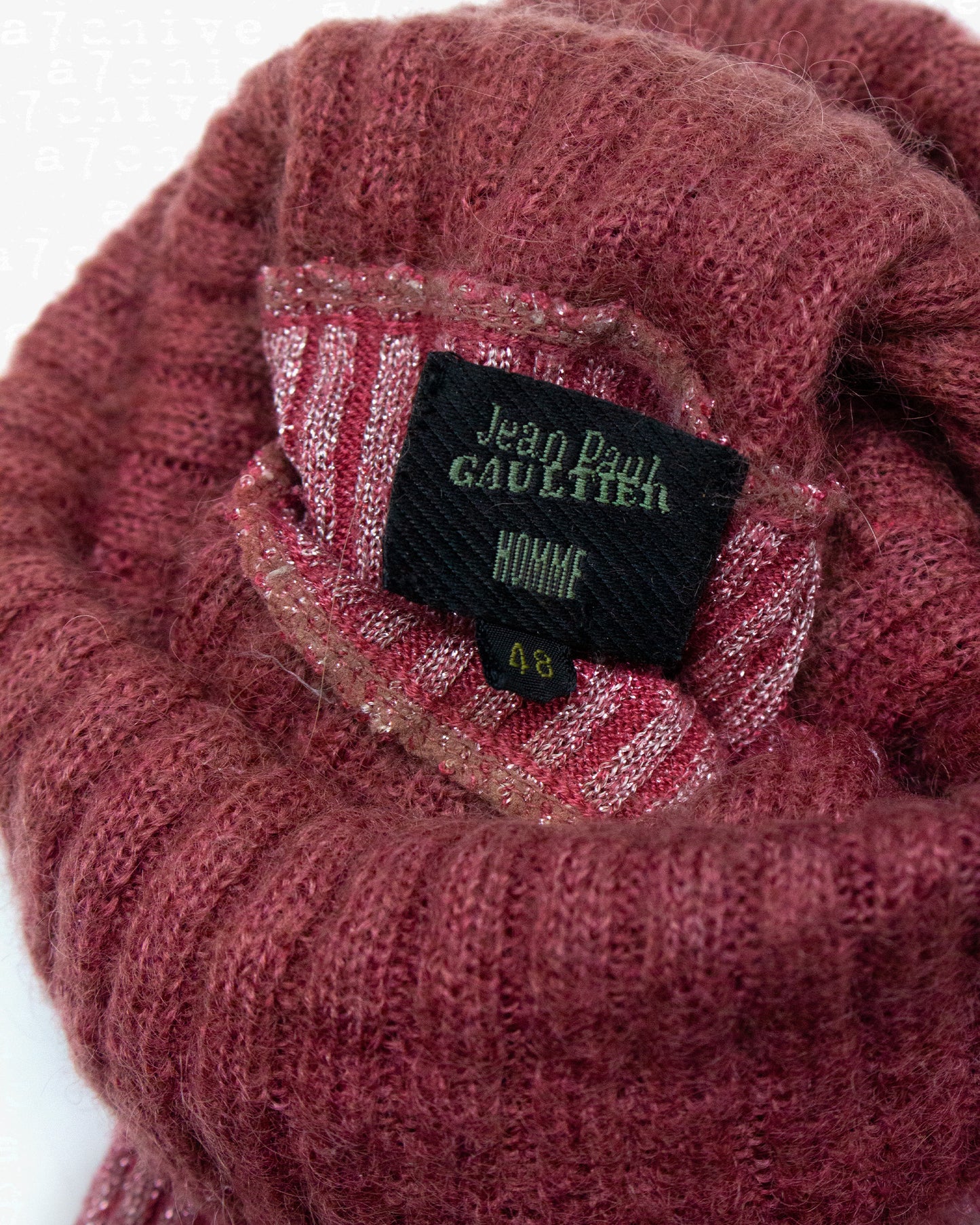 Jean Paul Gaultier Homme Extended Silver Knit Turtleneck