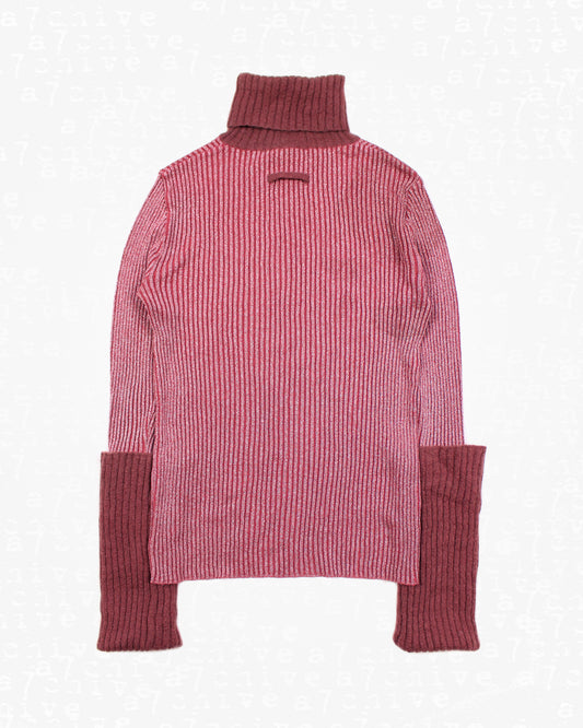 Jean Paul Gaultier Homme Extended Silver Knit Turtleneck